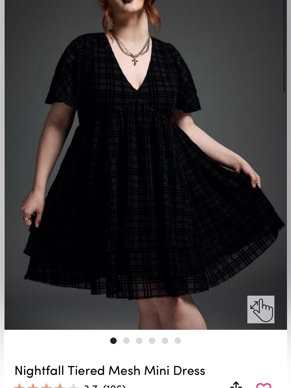 Nwt torrid nightfall tiered mesh mini dress
